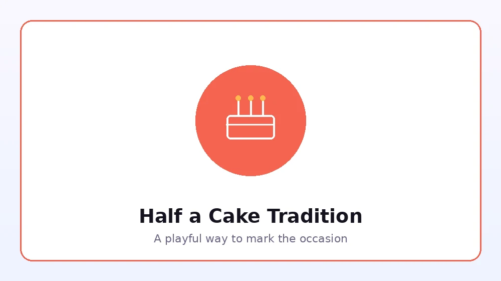 Illustration of a half-cut birthday cake representing a half birthday tradition