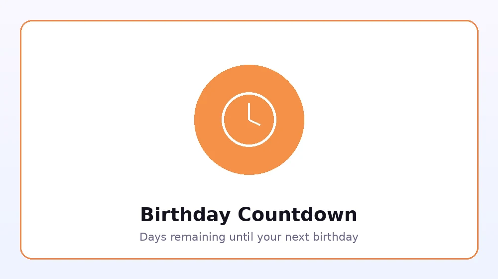 Clock illustration representing a birthday countdown