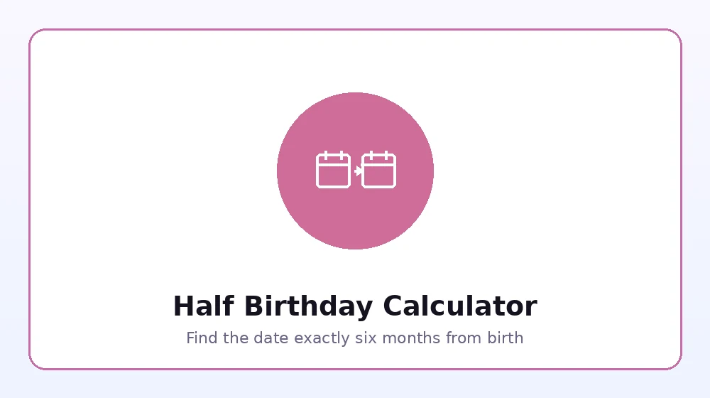 Illustration of the half birthday calculation concept, adding six months to a birth date