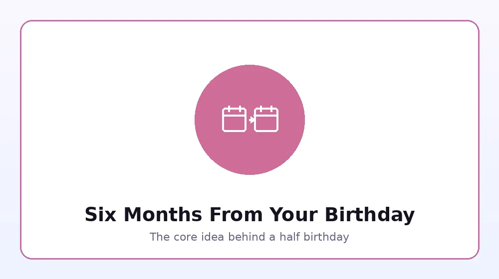 Illustration of the half birthday concept, six months from a birth date
